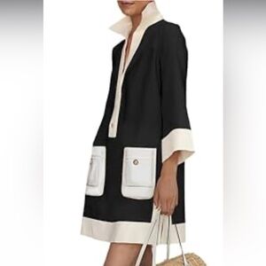 Cute Black and Cream Women's Dress size 8/10